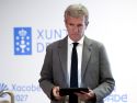 El presidente gallego, Alfonso Rueda, en rueda de prensa el 22 de junio