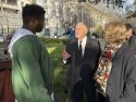 El candidato a la alcaldía de Lyon y expresidente del club de futbol Olympique de Lyon, Jean-Michel Aulas, en la ciudad de Lyon (sureste de Francia), con motivo de la elecciones municipales que se llevarán a cabo en este país los días 15 y 22 de marzo