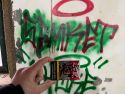 Pintada realizada por ocho jóvenes en los molinos de Acea de Ama, en Culleredo