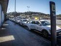 Un taxi de A Coruña en la parada de Alvedro