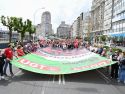 Las marchas recorrieron el centro de la ciudad para reclamar derechos laborales en el Día del Trabajo
