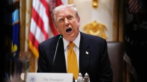 El presidente de EEUU, Donald Trump, durante un encuentro este domingoen la Casa Blanca