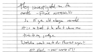 UImagen de la nota manuscrita de Epstein
