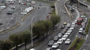 El centenar de vehículos llegó lentamente desde A Pasaxe