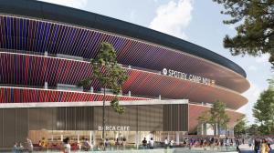 Recreación virtual de cómo será la fachada del Camp Nou tras completarse su reforma