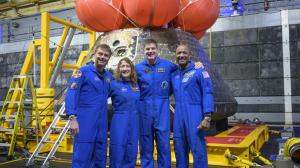 Los astronautas Reid Wiseman, Christina Koch, Jeremy Hansen y Victor Glover del Artemis II
