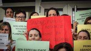 Protesta de médicos en el centro de salud de Adormideras Protesta de médicos en el centro de salud de Adormideras