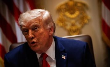 Trump, este miércoles, en una reunión en el Despacho Oval