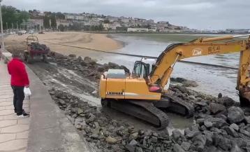 Trabajos en la Playa de Sada