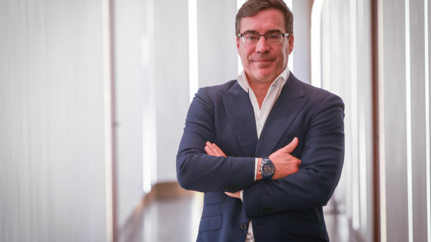 El coruñés Raúl Varela, esta mañana, en el Club Cámara Noroeste