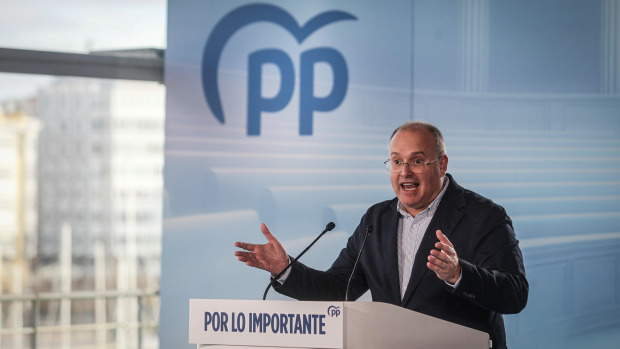 Tellado, durante su discurso esta mañana