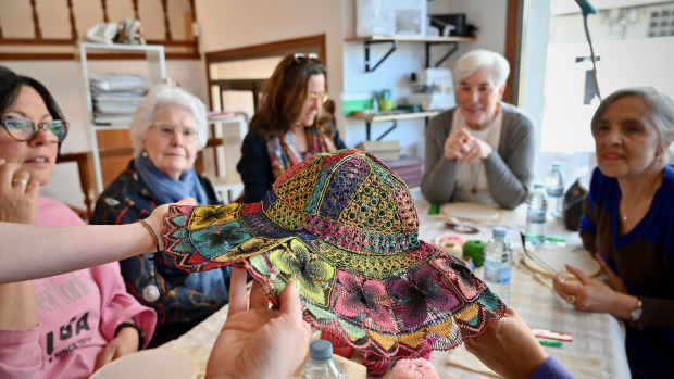 Curso de ñandutí en Seoane Textil, Arteixo