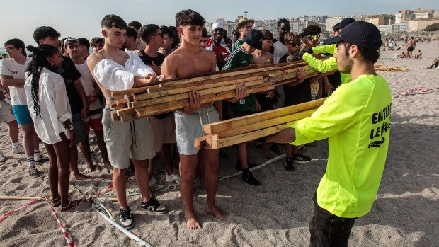 Reparto de madera en la playa en el año 2025
