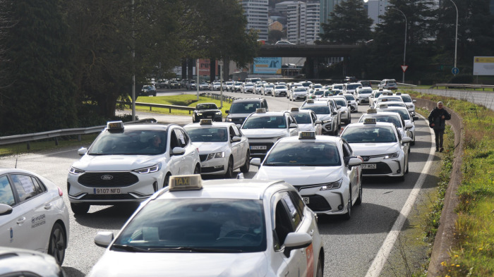 concentración taxistas manifestación taxi