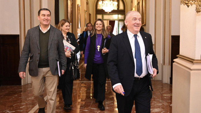 Antonio Deus y Miguel Lorenzo, antes del pleno