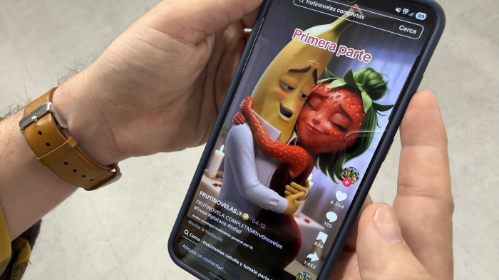 Un usuario sigue una ‘frutinovela’ desde su móvil
