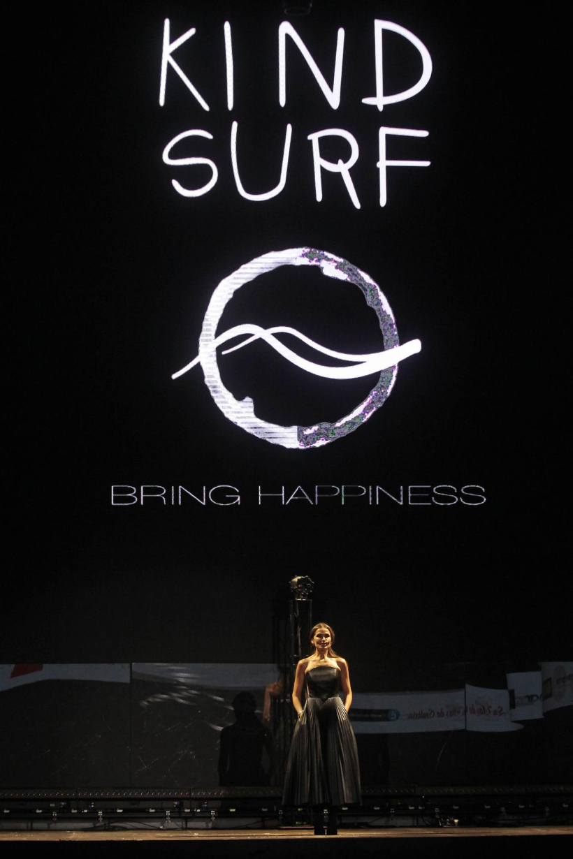 Almudena Fernández, durante la Gala Ilusión que homenajeó en A Coruña a Kind Surf