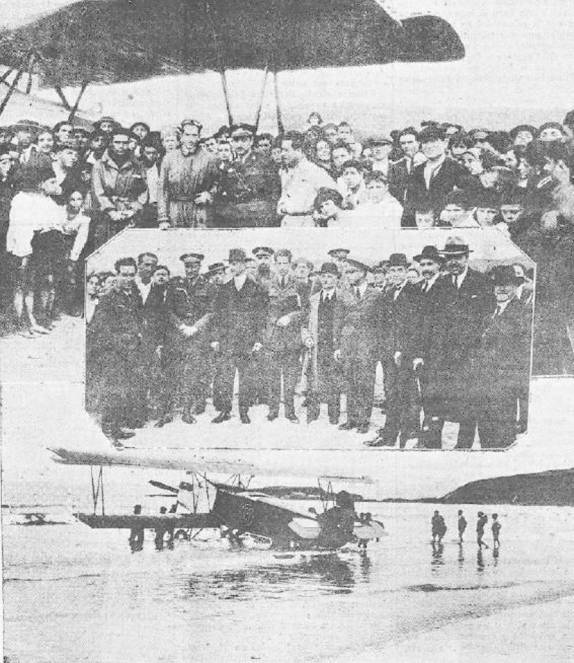 Escuadrón de aviones en A Coruña hace 100 años