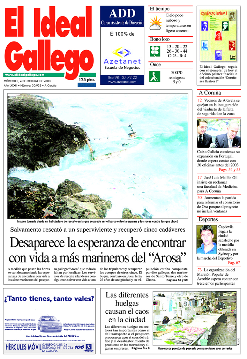 Portada del 4 de octubre del año 2000