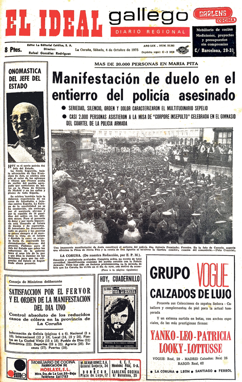 Portada del 4 de octubre del año 1975