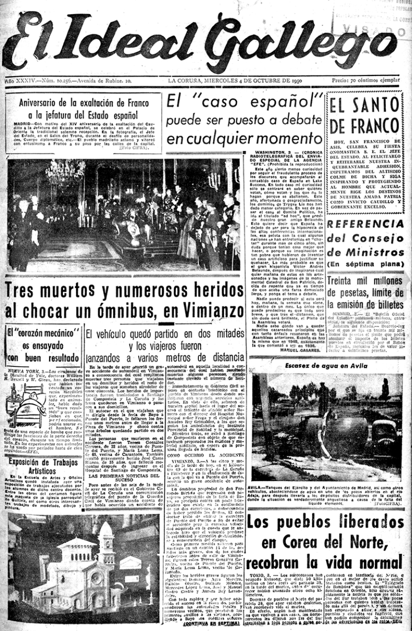 Portada del 4 de octubre del año 1950