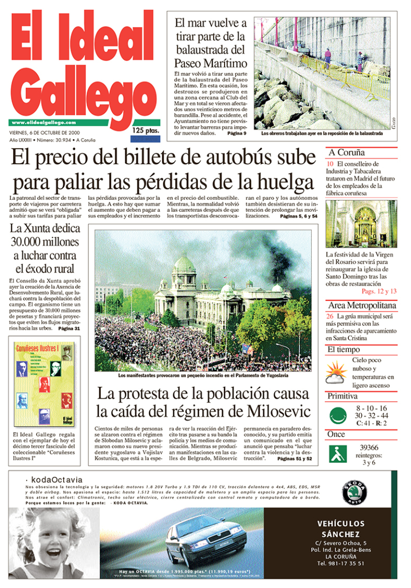 Portada del 6 de octubre del año 2000