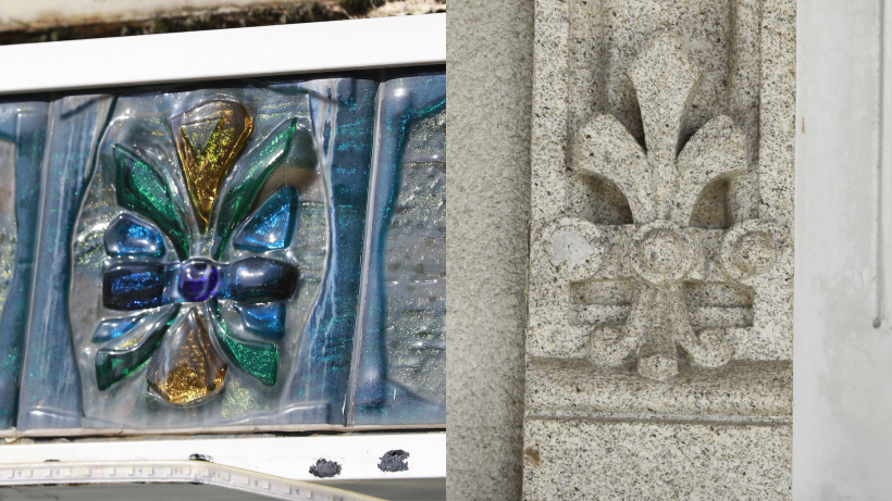 Terraza del número 5 y adorno en un marco