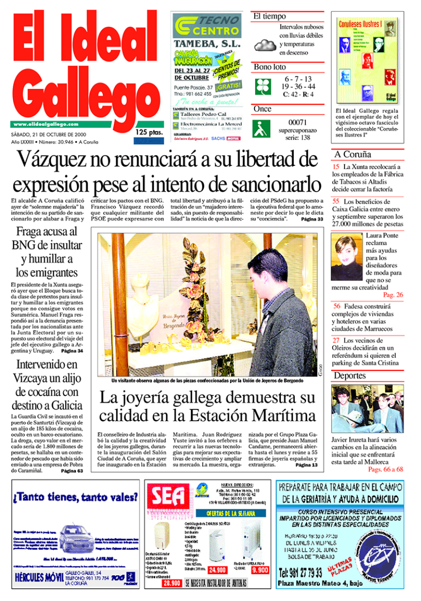 Sábado, 21 de octubre de 2000