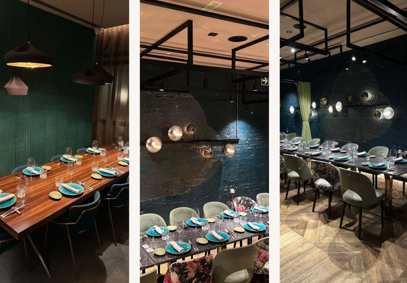 Mesas para grupos en el restaurante Samaná