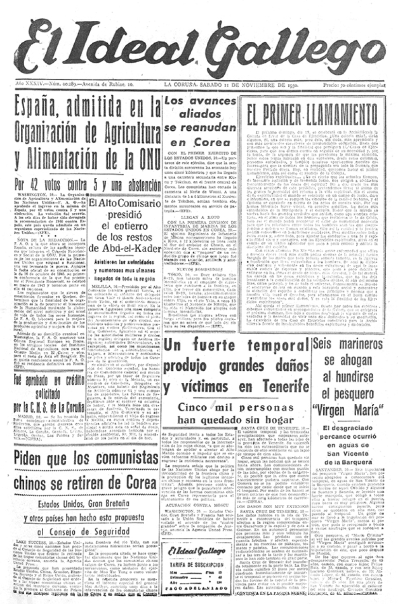 Sábado, 11 de noviembre de 1950