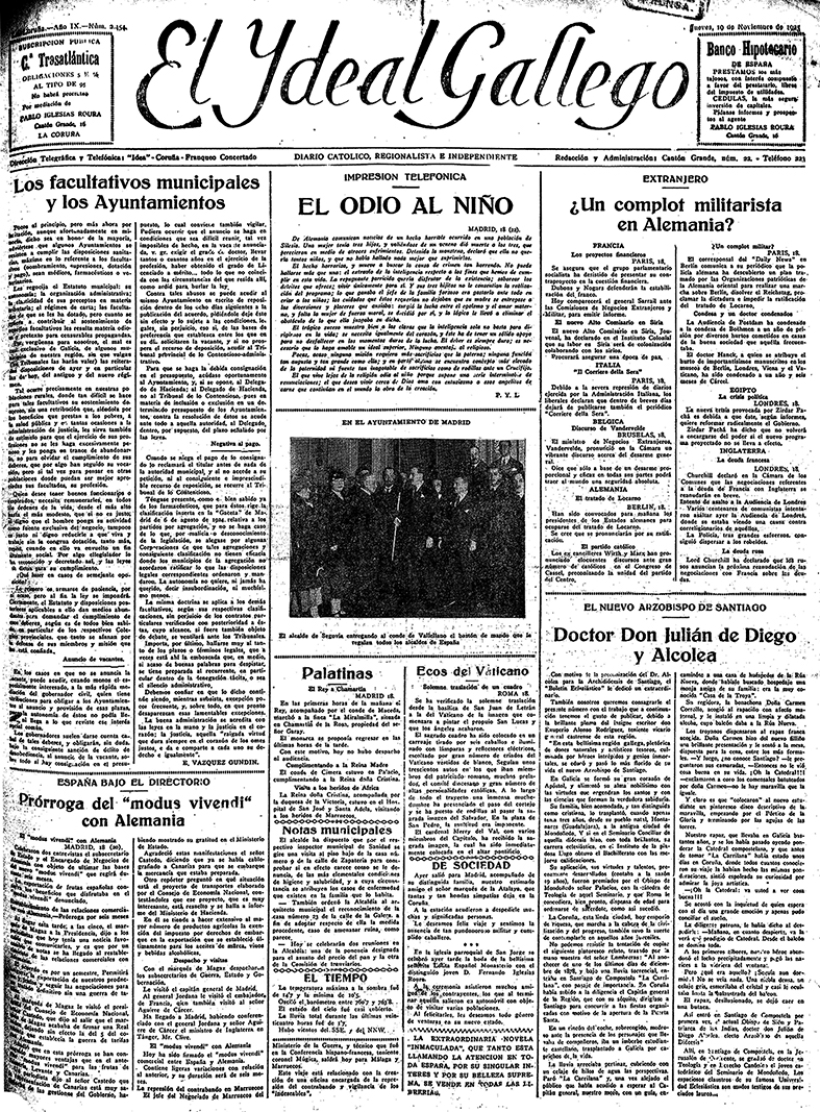 Jueves, 19 de noviembre de 1925