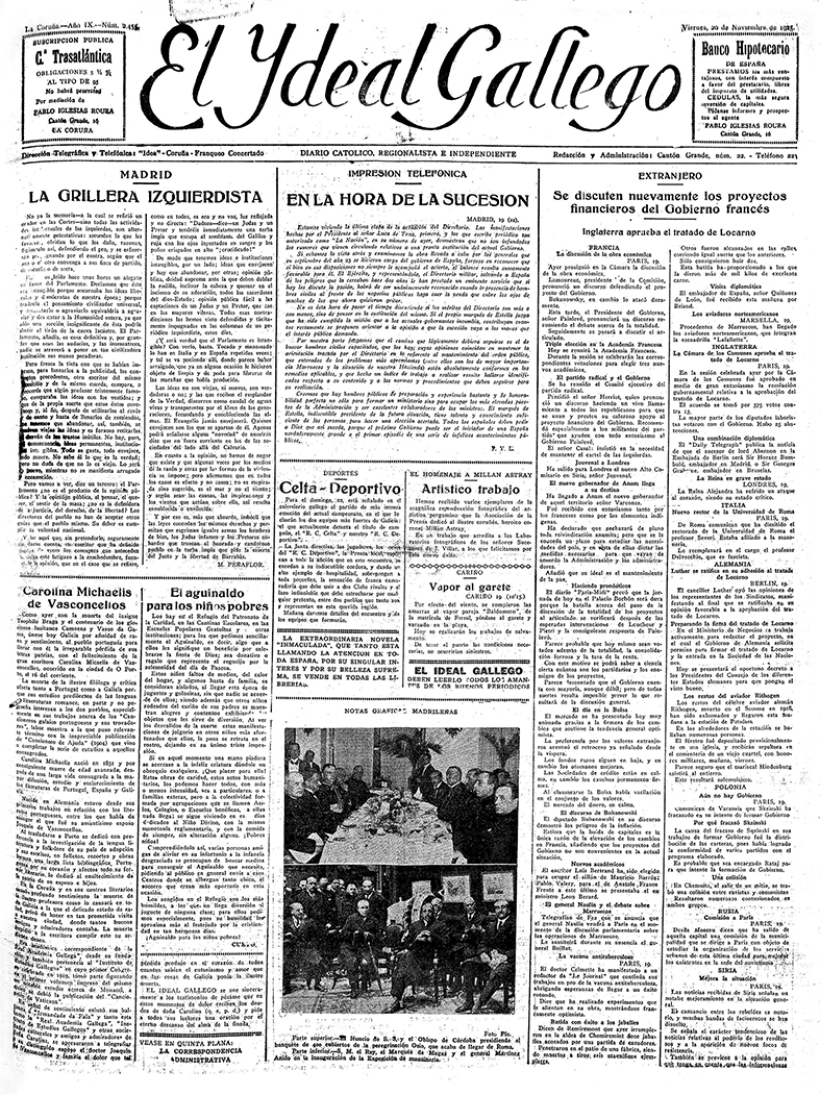 Viernes, 20 de noviembre de 1925