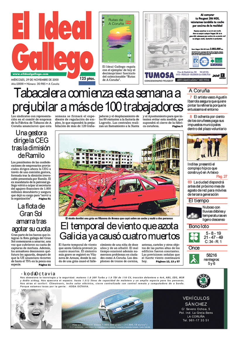 Miércoles, 29 de noviembre de 2000