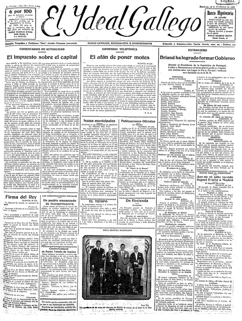 Domingo, 29 de noviembre de 1925