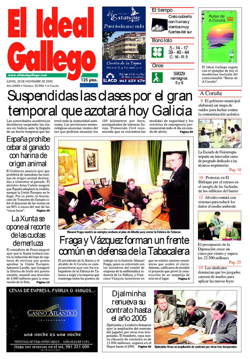 Jueves, 30 de noviembre de 2000