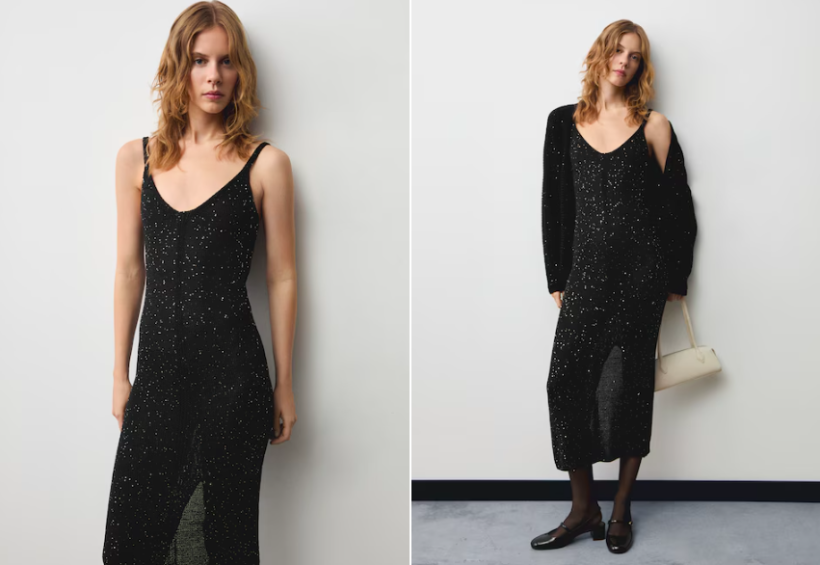 Vestido de punto con lentejuelas