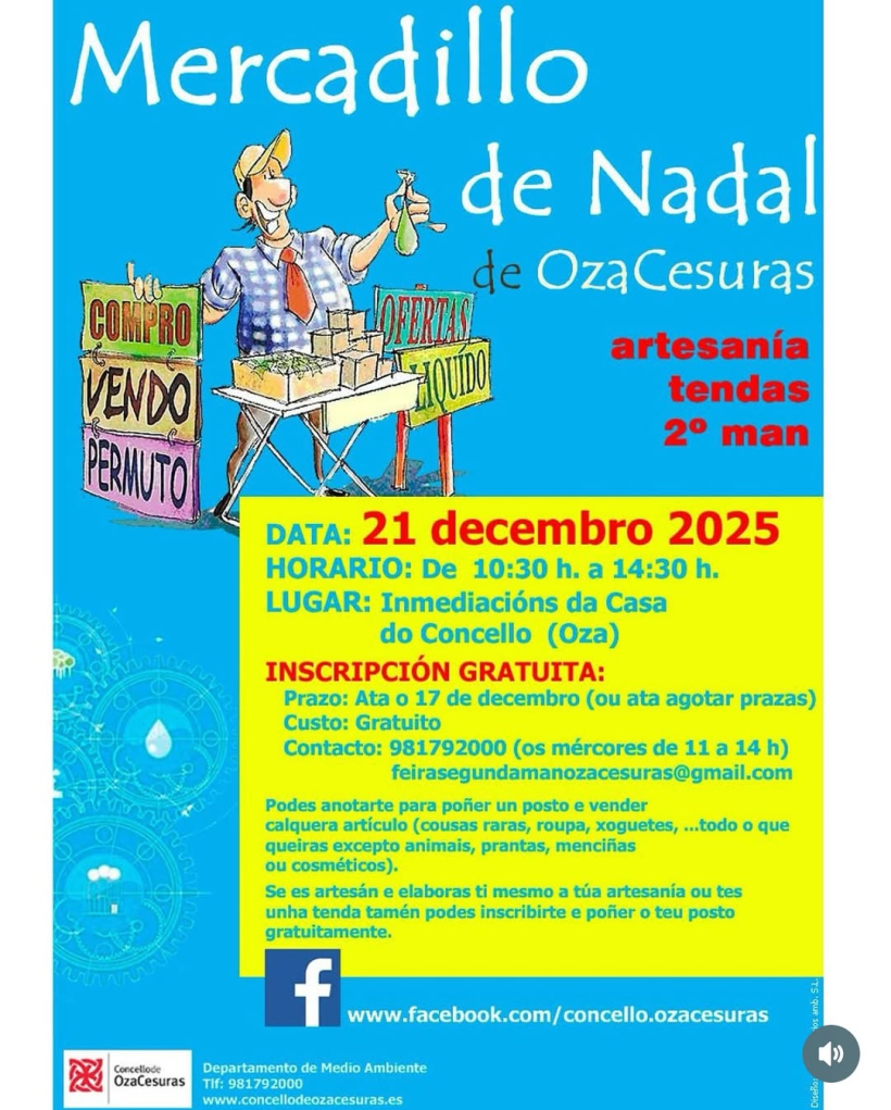 Programación del Mercadillo de Nadal de Oza-Cesuras