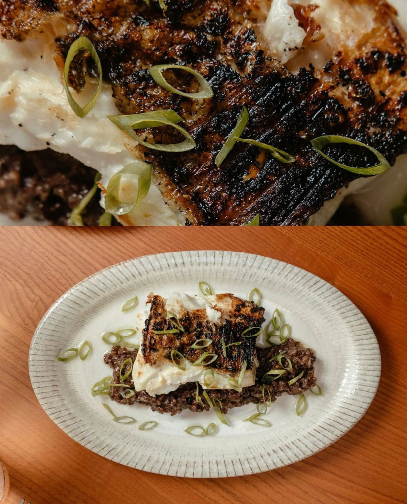 Bacalao con morcilla