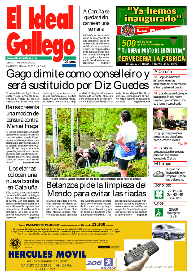 Jueves, 11 de enero de 2001