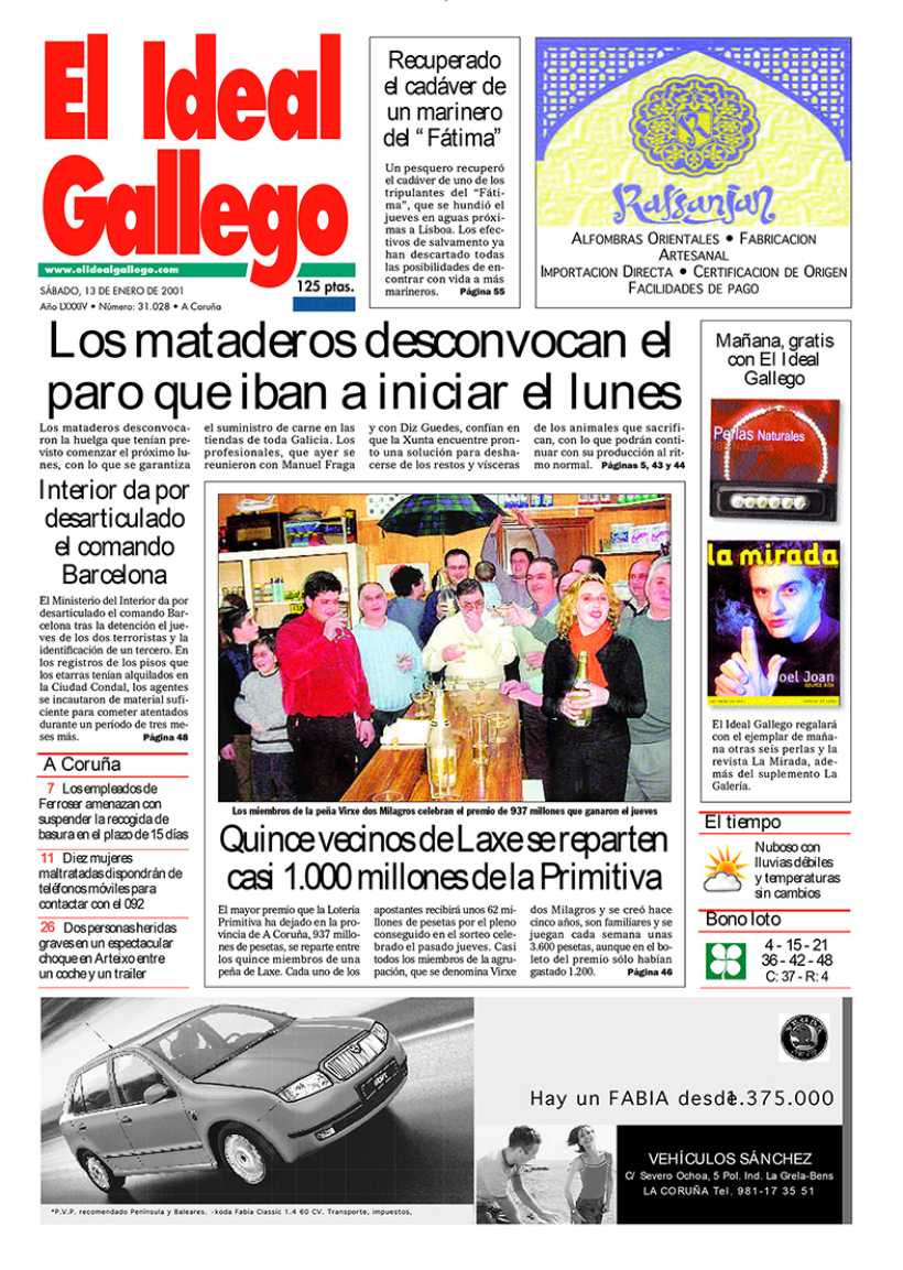 Sábado, 13 de enero de 2001