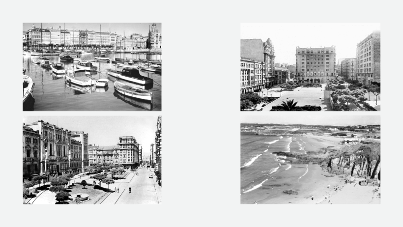 La Marina, Plaza de Galicia, Plaza de Vigo y la Playa de Bastiagueiro