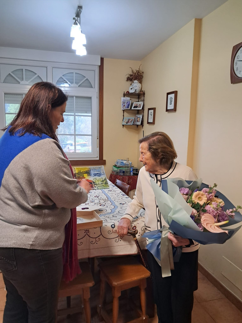 Erundina, una de las centenarias de Bergondo