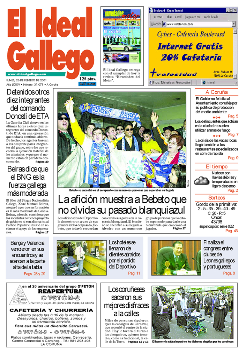 Lunes, 26 de febrero de 2001
