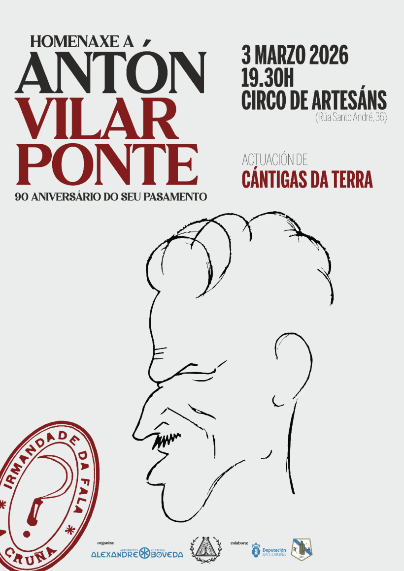A Coruña lembra a Antón Vilar Ponte no 90 aniversario do seu pasamento