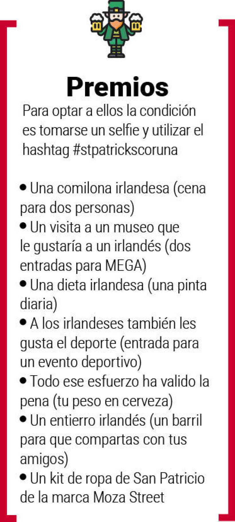 Listado de premios