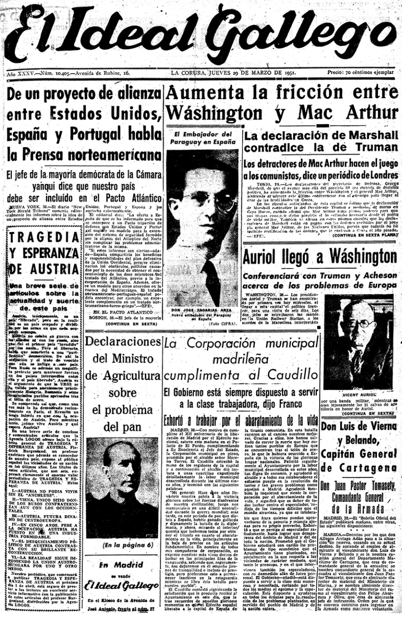 Portada del jueves, 29 de marzo de 1951