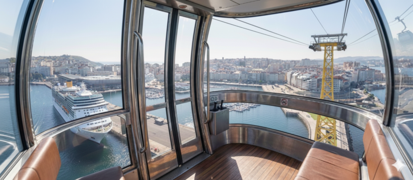Montaje de cómo quedaría el teleférico al Puerto de A Coruña