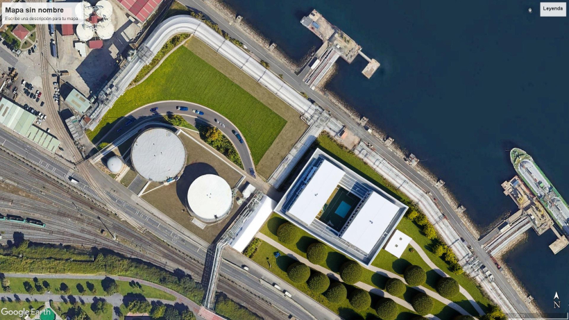 Montaje de la propuesta de Casabella y Sellier para el Puerto de A Coruña