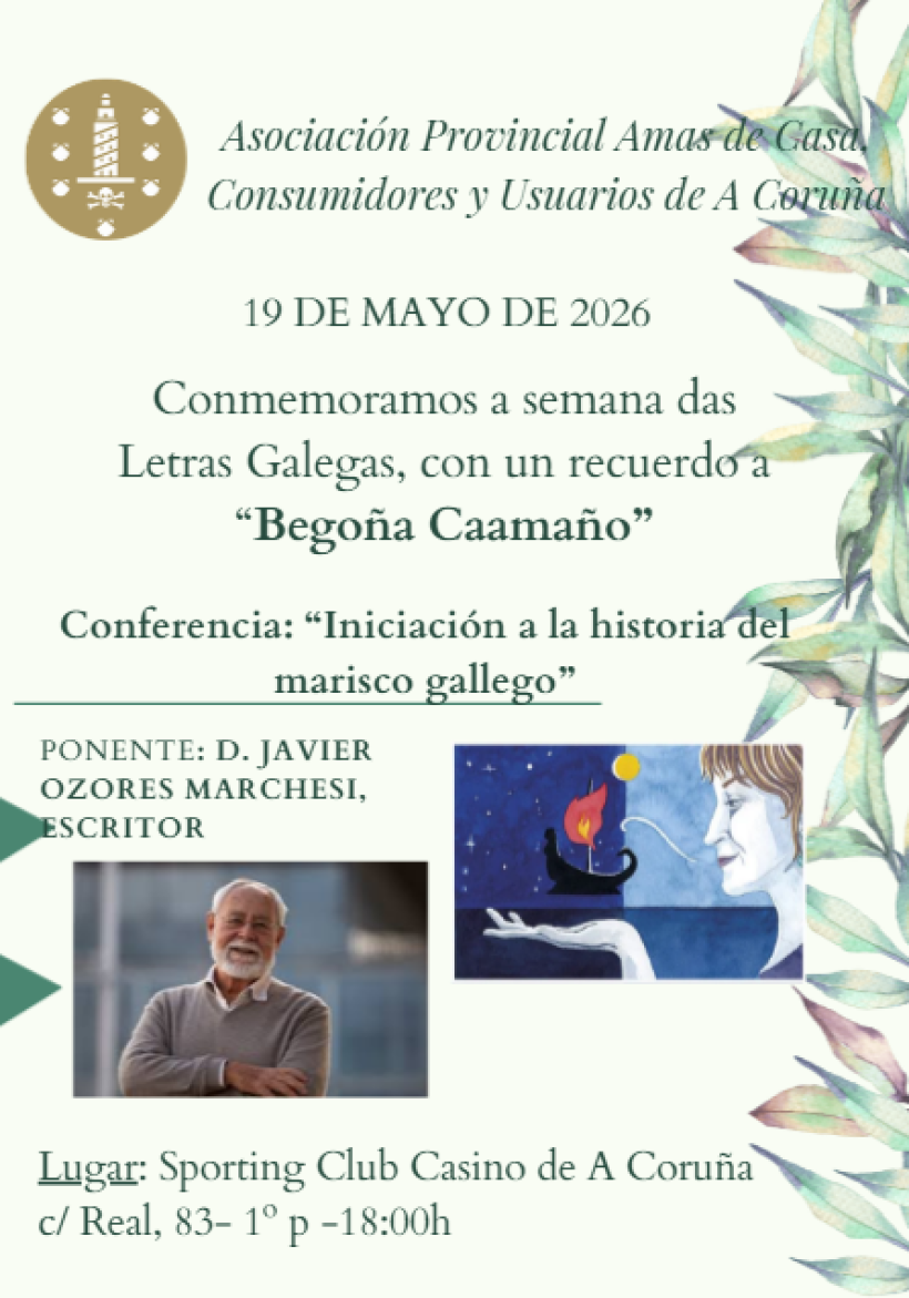 Cartel de la conferencia 'Iniciación a la historia del marisco gallego'