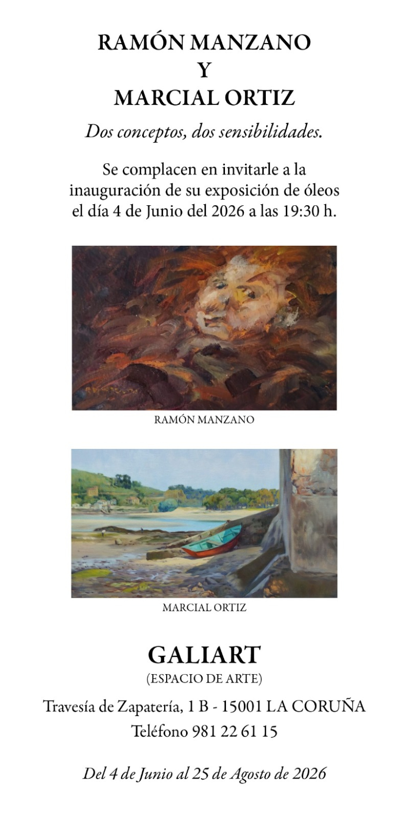 Cartel exposición Ramón Manzano y Marcial Ortiz